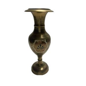 Vintage Brass Urn Vintage Candle Holder Etched Decoration